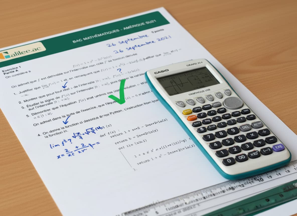 Sujet de mathématiques du baccalauréat Amérique du Sud annoté avec des probabilités corrigées, une calculatrice scientifique et une règle.