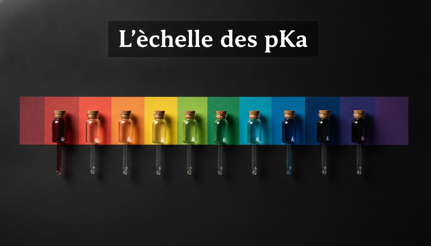 Une longue bande de pH colorée s