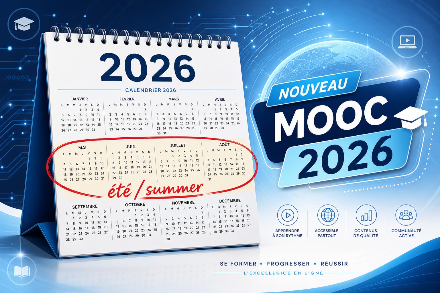 Page de calendrier affichant l
