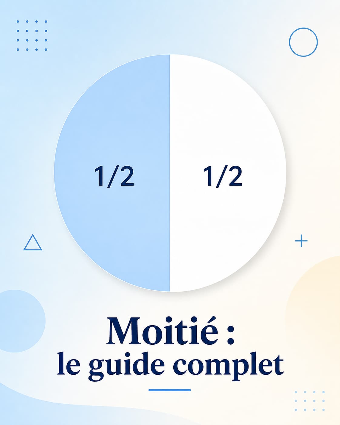 Un grand cercle divisé en deux moitiés égales, l